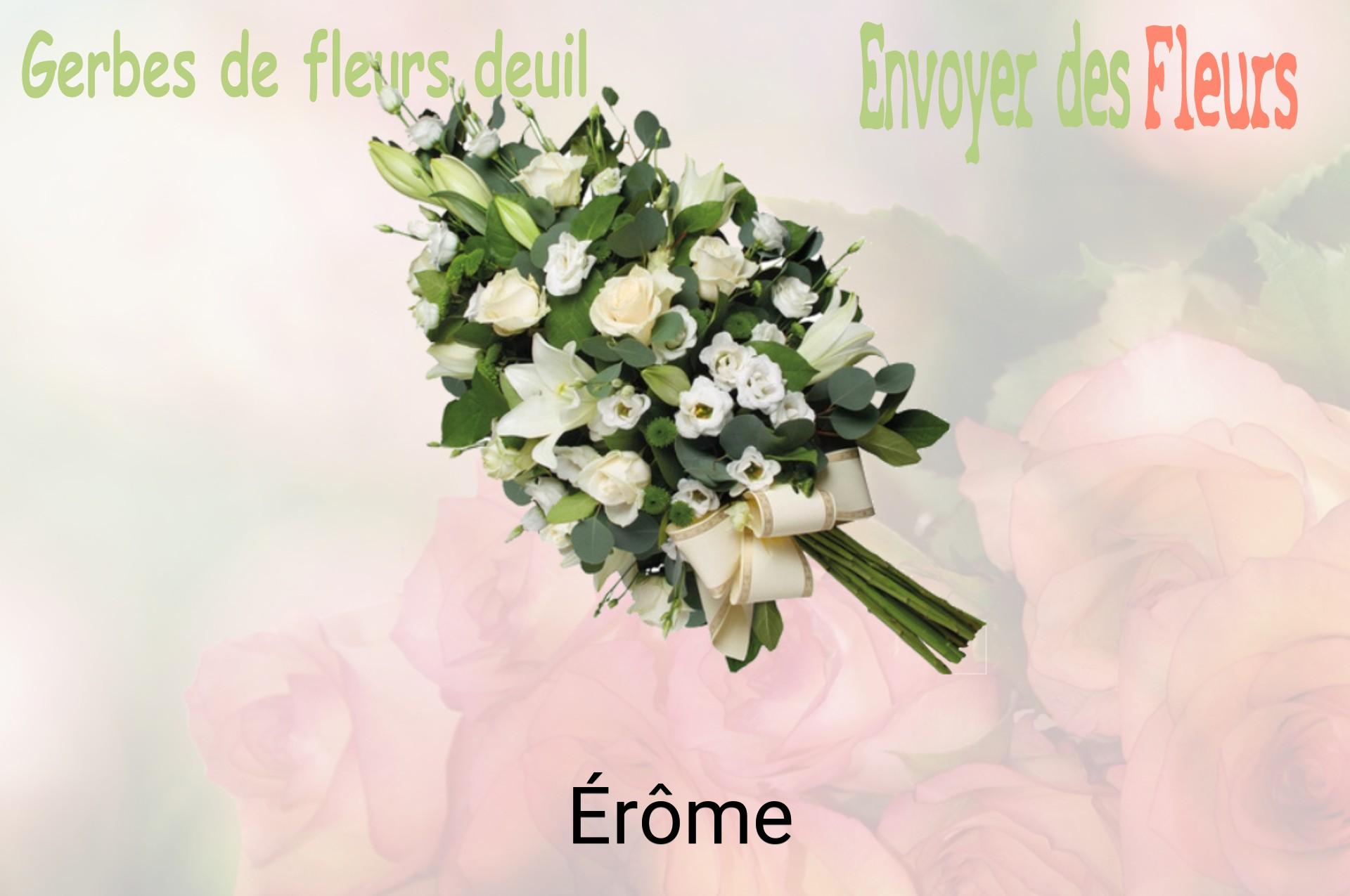 Gerbe de fleurs de deuil livrée à Érôme